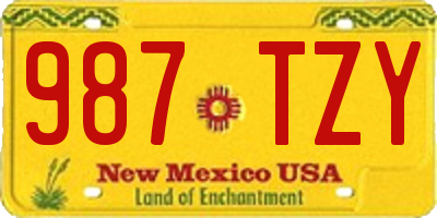 NM license plate 987TZY