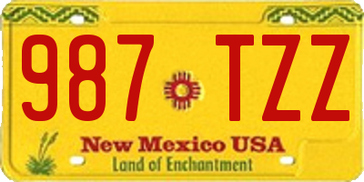 NM license plate 987TZZ