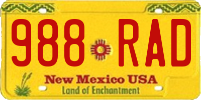 NM license plate 988RAD