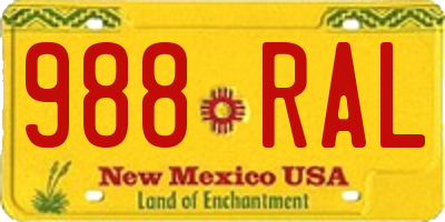 NM license plate 988RAL