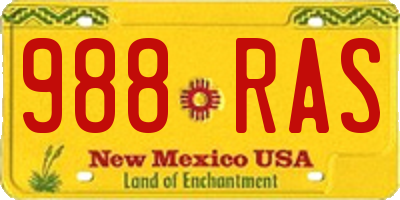 NM license plate 988RAS