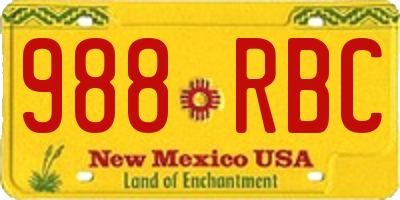 NM license plate 988RBC