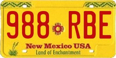 NM license plate 988RBE