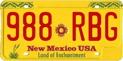 NM license plate 988RBG