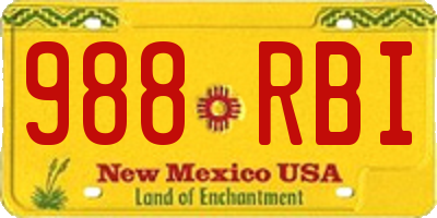 NM license plate 988RBI