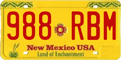 NM license plate 988RBM