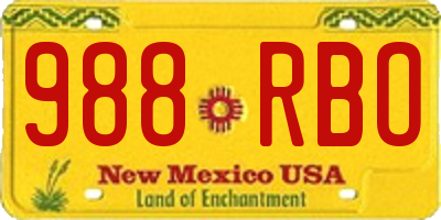 NM license plate 988RBO