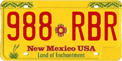 NM license plate 988RBR