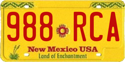 NM license plate 988RCA