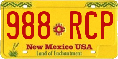 NM license plate 988RCP