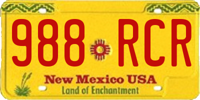 NM license plate 988RCR