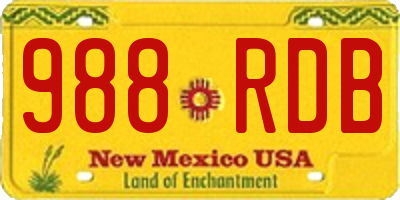 NM license plate 988RDB