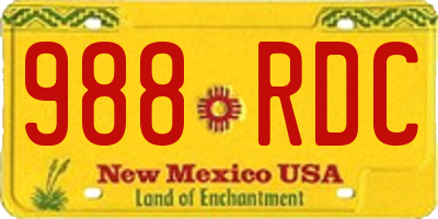 NM license plate 988RDC
