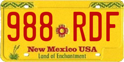 NM license plate 988RDF