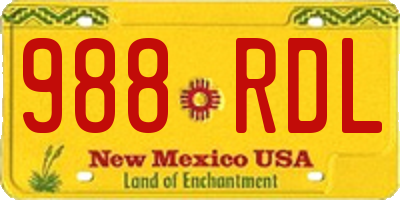NM license plate 988RDL