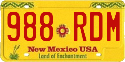 NM license plate 988RDM