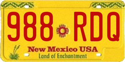 NM license plate 988RDQ