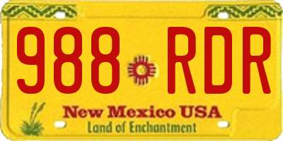 NM license plate 988RDR