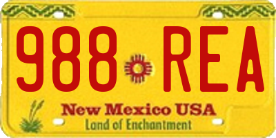 NM license plate 988REA