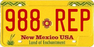 NM license plate 988REP