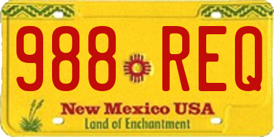 NM license plate 988REQ