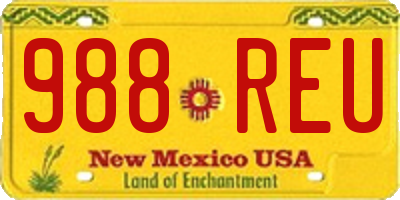NM license plate 988REU