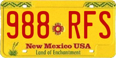 NM license plate 988RFS