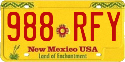 NM license plate 988RFY