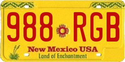NM license plate 988RGB