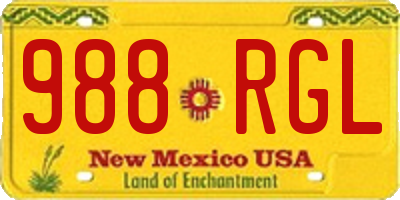 NM license plate 988RGL