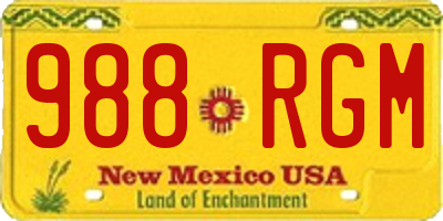NM license plate 988RGM