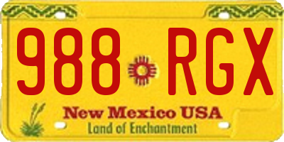 NM license plate 988RGX