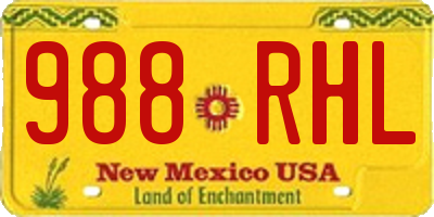 NM license plate 988RHL