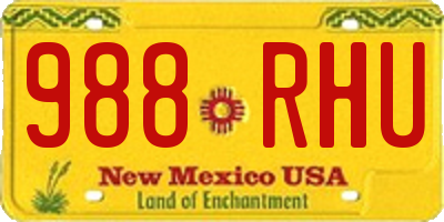 NM license plate 988RHU
