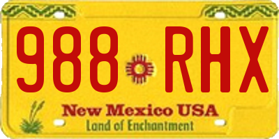 NM license plate 988RHX