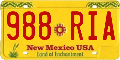 NM license plate 988RIA