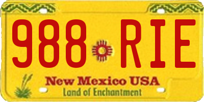 NM license plate 988RIE