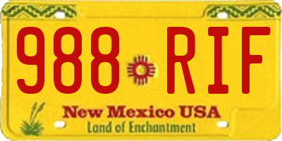 NM license plate 988RIF