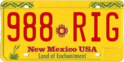 NM license plate 988RIG