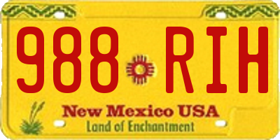 NM license plate 988RIH