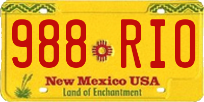 NM license plate 988RIO