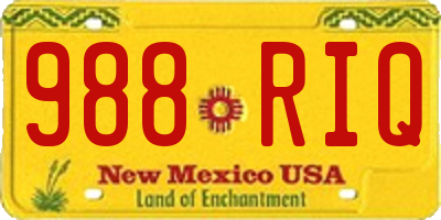 NM license plate 988RIQ