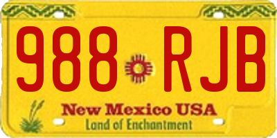 NM license plate 988RJB