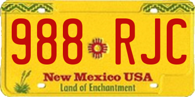 NM license plate 988RJC