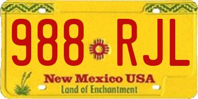 NM license plate 988RJL