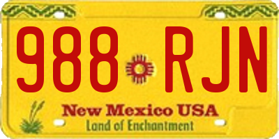 NM license plate 988RJN