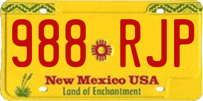 NM license plate 988RJP