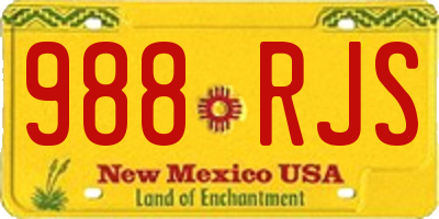 NM license plate 988RJS