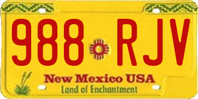 NM license plate 988RJV