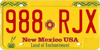 NM license plate 988RJX